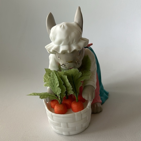 Dept 56 rabbit bunny 1988 carrot patch holding basket carrots Decor figure - Picture 3 of 6